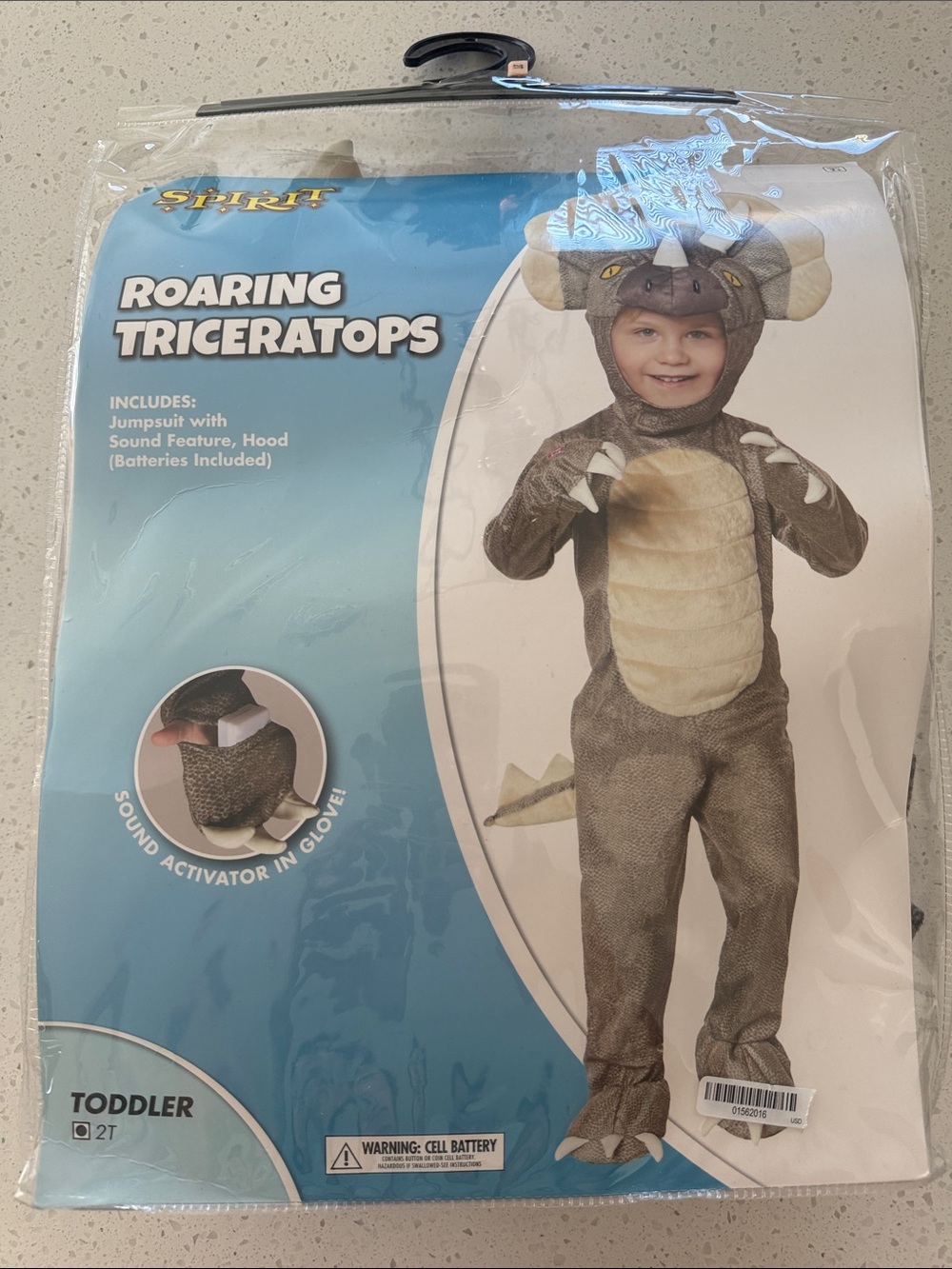 Spirit Roaring Triceratops Toddler Costume - Sound Activation Brown 2T